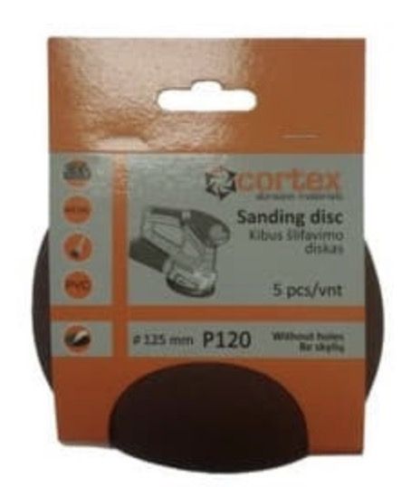 Lihvpaber Cortex 18159; 125 mm; P120; 5 tk