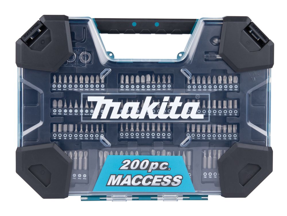 Puuride ja kruvikeeraja otsikute komplekt Makita E-22610; 200 tk