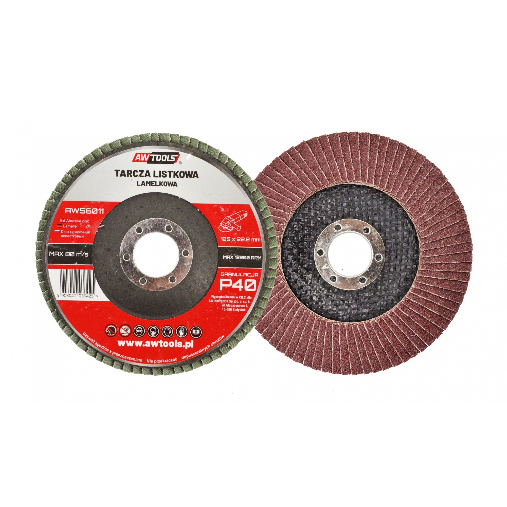 Kroonlehine lihvketas AWTools AW56011; 125 mmP40