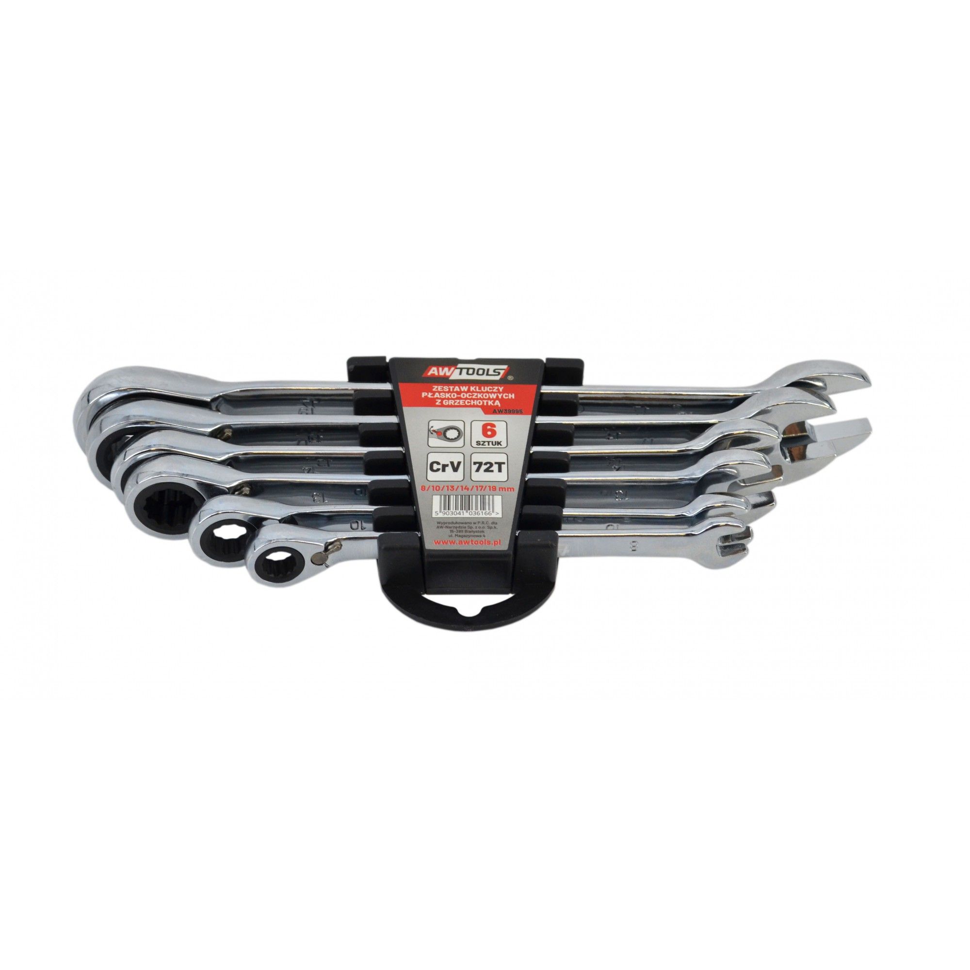 Käristiga mutrivõti AWTools AW39995; 8-19 mm; 6 tk