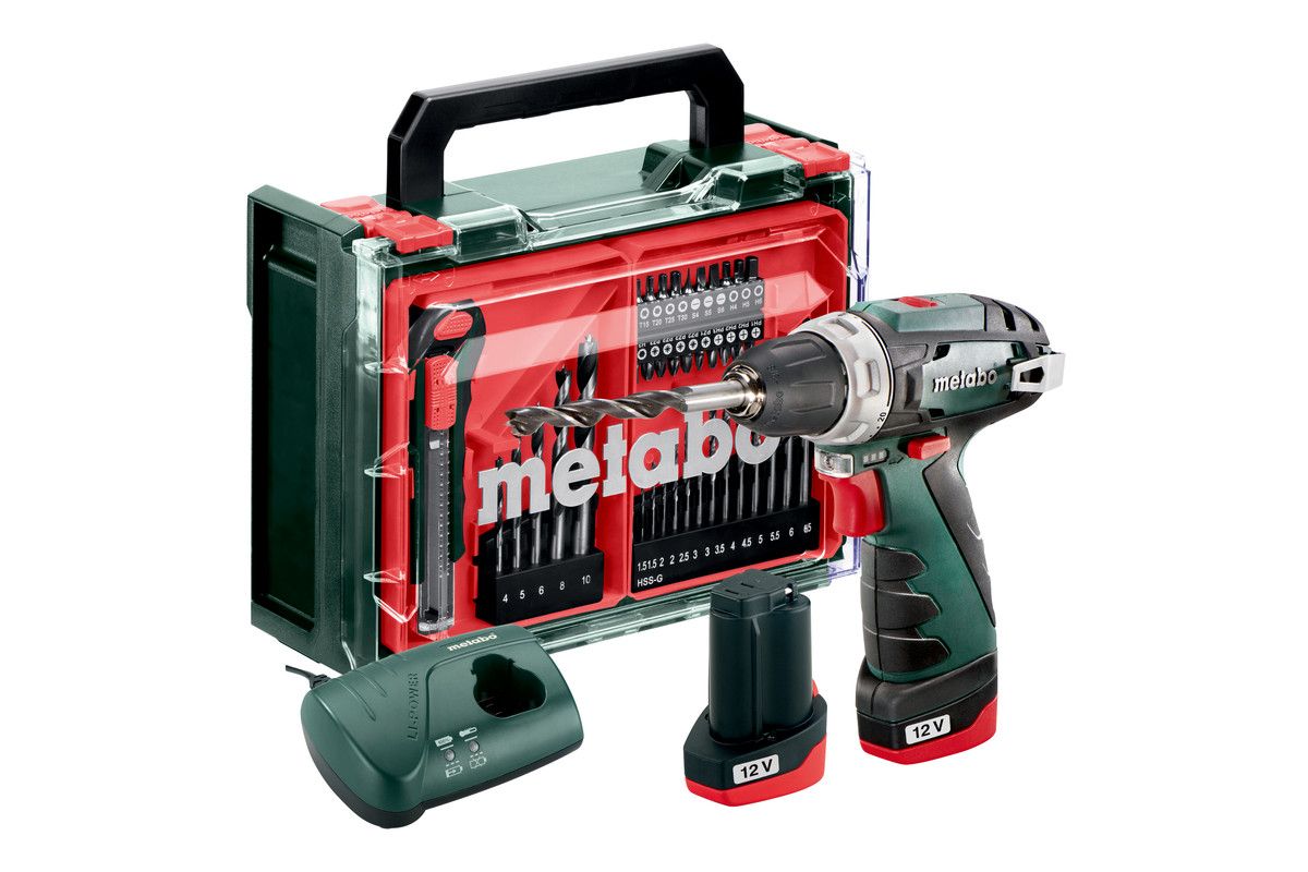 Akutrell-kruvikeeraja Metabo PowerMaxx BS Basic; 12 V; 2x2 Ah  aku. + aksessuaarid
