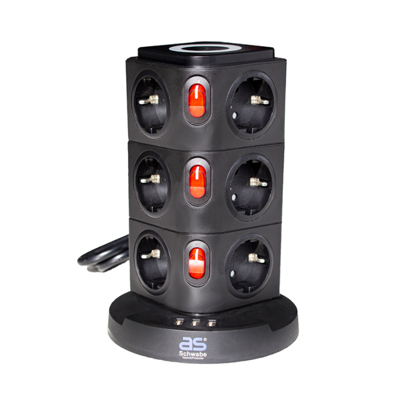Pikendusjuhe AS-Schwabe 18222; 3 USB; 5W; IP20