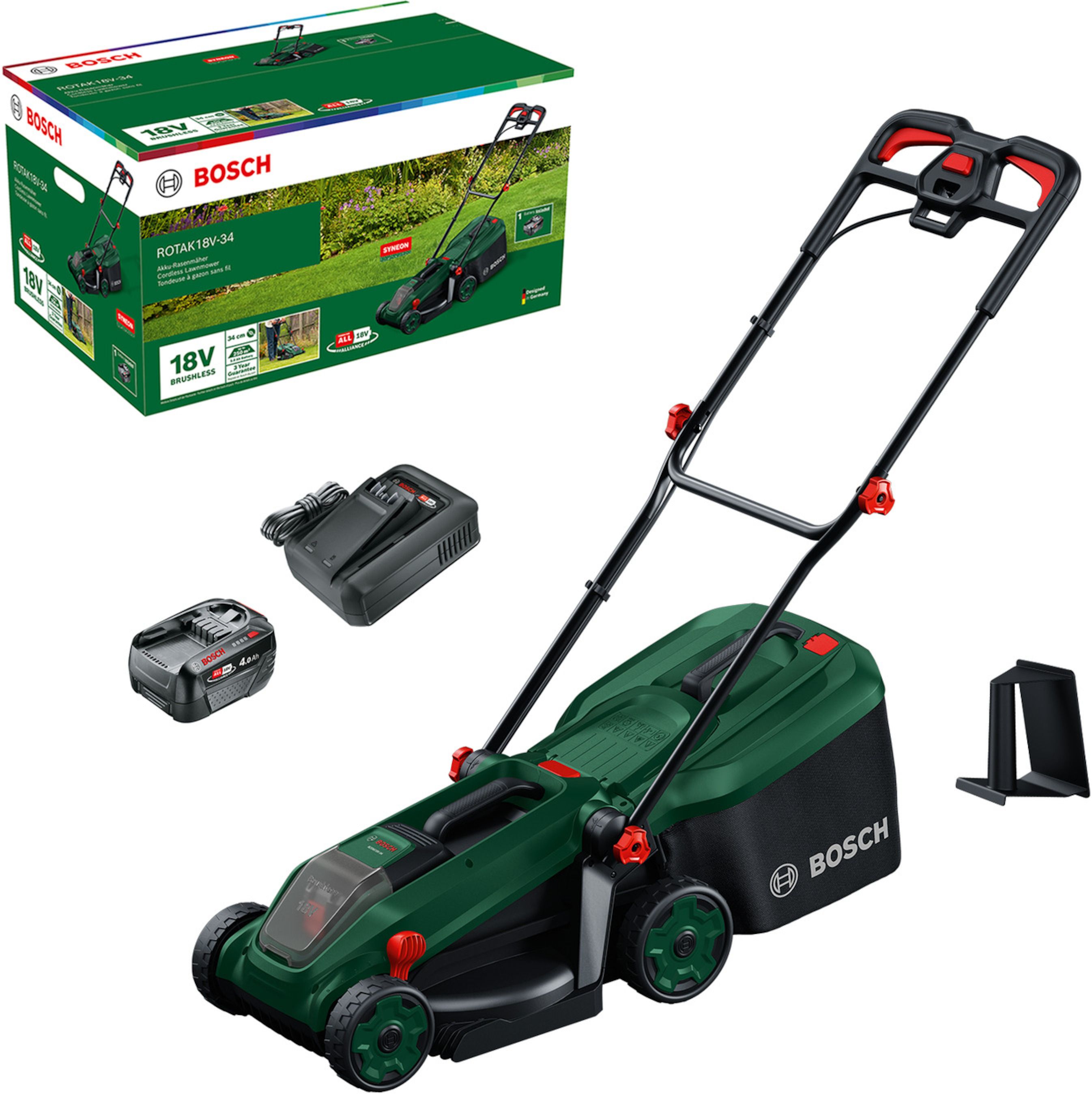 Juhtmevaba muruniiduk Bosch Rotak 18V2-43; 2x18 V