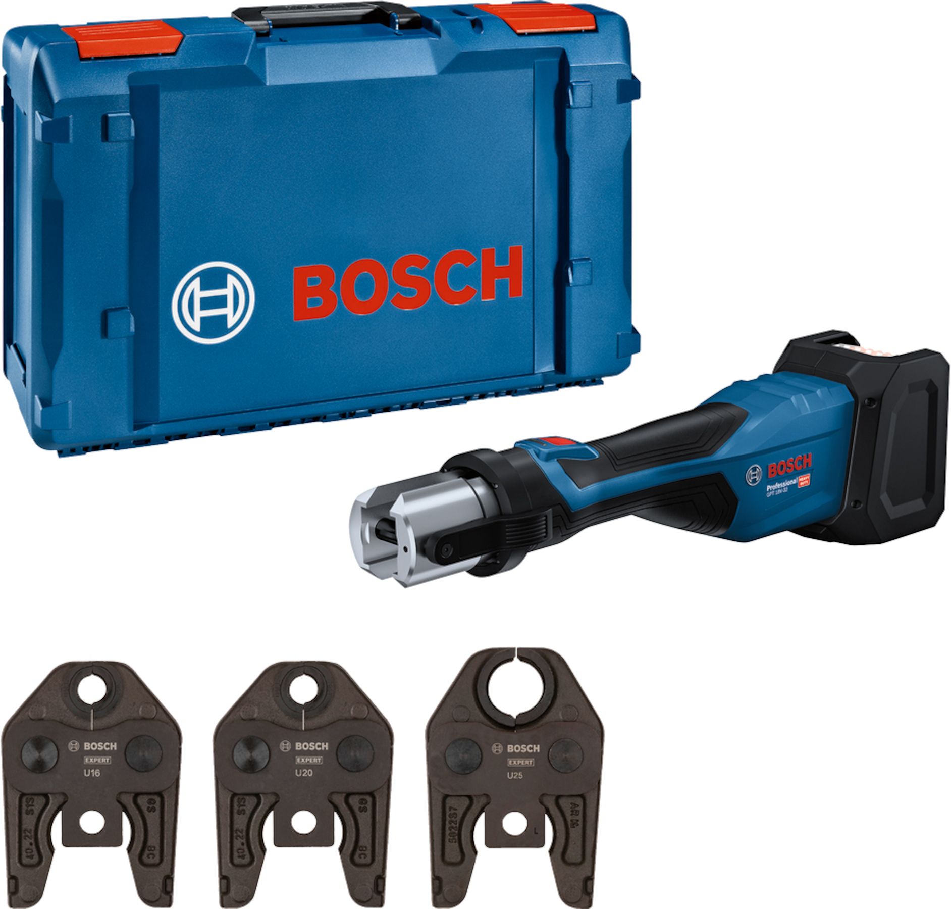 Juhtmeta torupressimistööriist Bosch GPT 18V-32; 18 V (ilma aku ja laadijata)