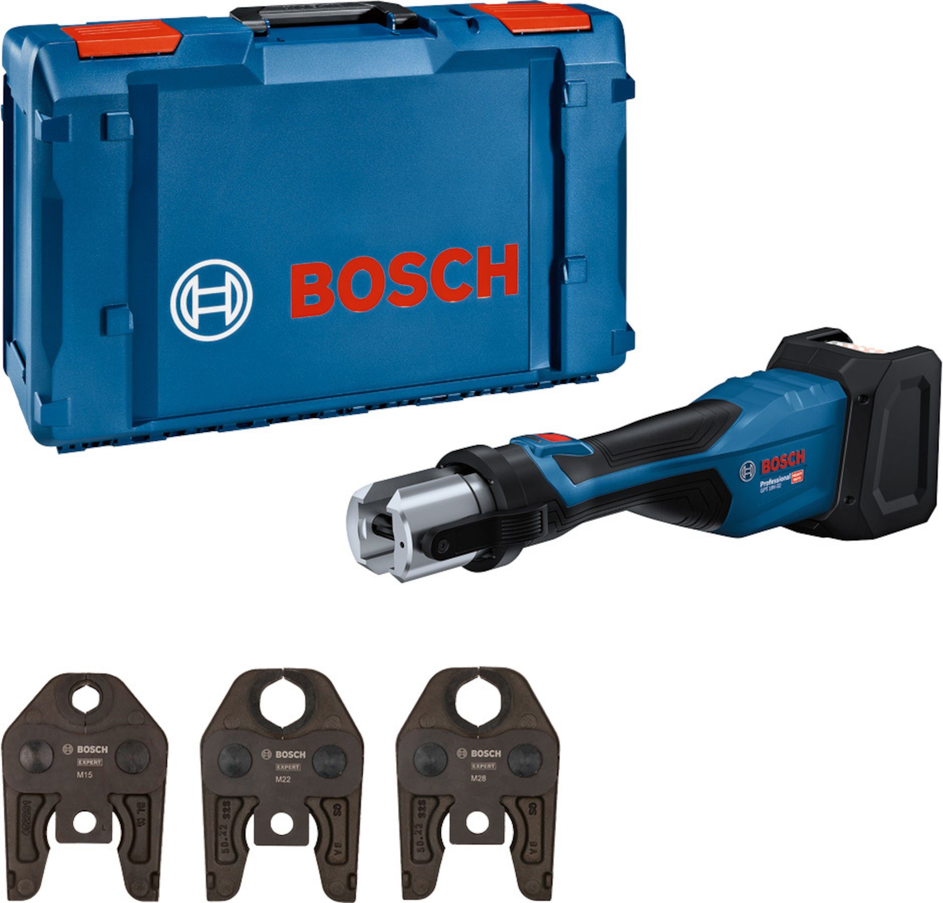 Juhtmeta torupressimistööriist Bosch GPT 18V-32; 18 V (ilma aku ja laadijata)