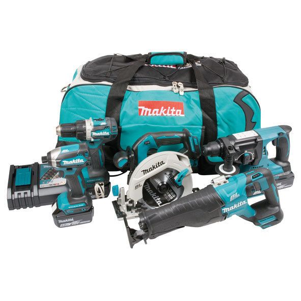 Tööriistakomplekt Makita DLX5032T (DDF484 + DTD153 + DHS680 + DJR187 + DHR242); 18 V; 3x5,0 Ah aku