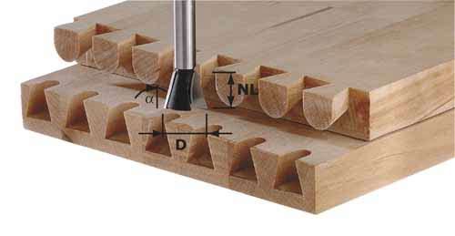 Freesid sakiliste tappide töötlemiseks Festool 16/50 mm