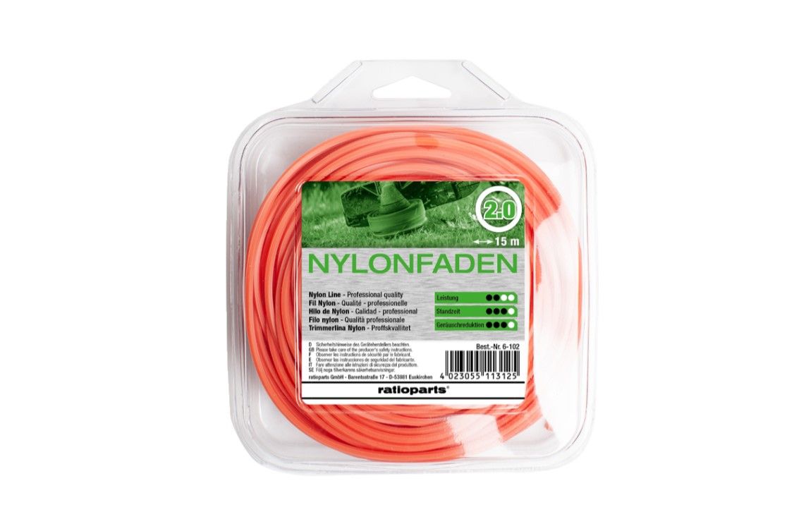 Trimmeri jõhv Nylon line (2,0 mm/15 m) oranž, ümar