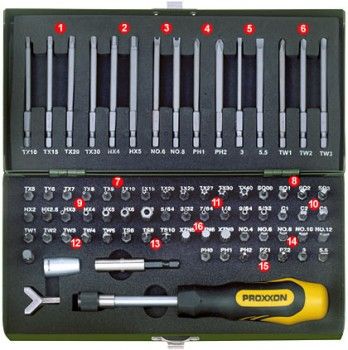 Padrunvõtmete komplekt Proxxon 1/4'' 75-osaline