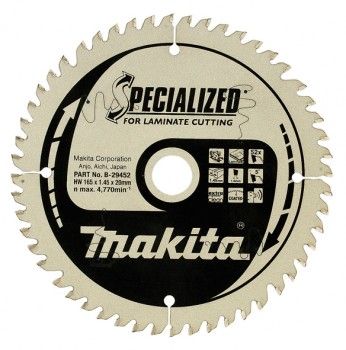 Saeketas laminaadile Makita; 165x1,45x20,0 mm; Z52; 5°