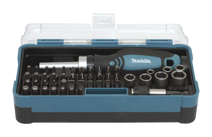 Kruviotsikute komplekt Makita; 47 tk. + Kruvikeeraja