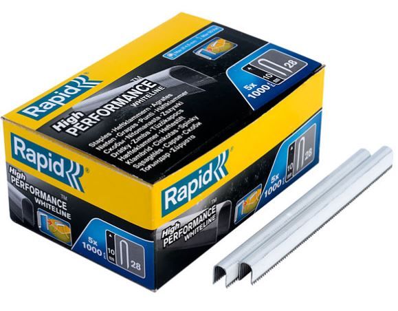 Klambrid Rapid; 10 mm; 5000 tk.; tüüp 28; valge tsingitud
