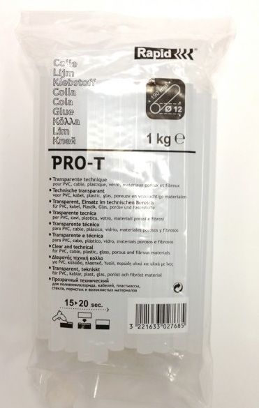 Liimipulgad Rapid PRO-T; 12x190 mm; 1 kg; läbipaistev