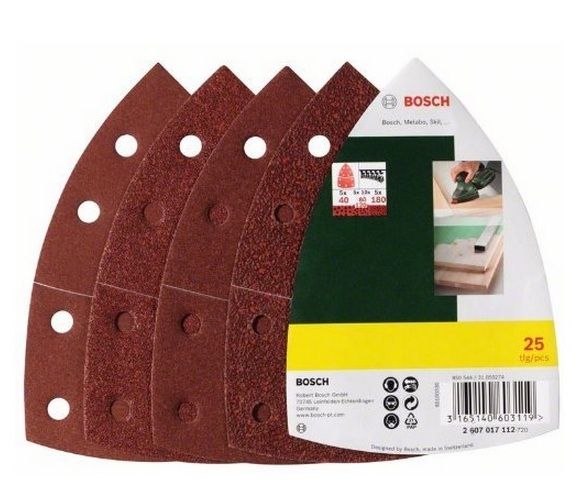 Liivapaber;  93 mm; K40/80/120/180; 25 tk