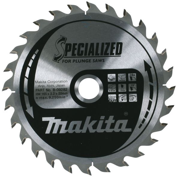 Saeketas puidule Makita; 165x2,2x20,0 mm; Z28; 23°