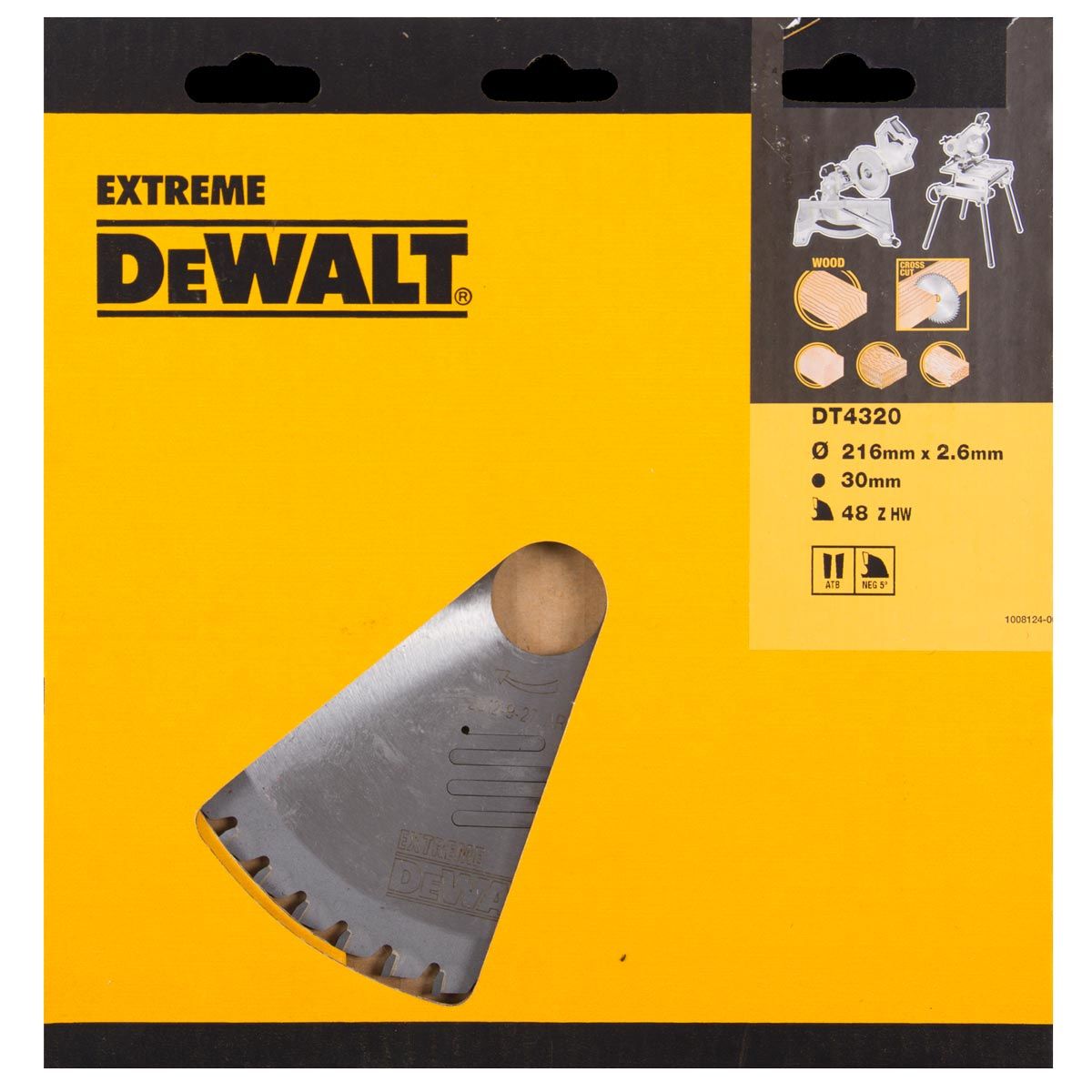 Saeketas puidule DeWalt; 216x2,6x30,0 mm; Z48; -5°