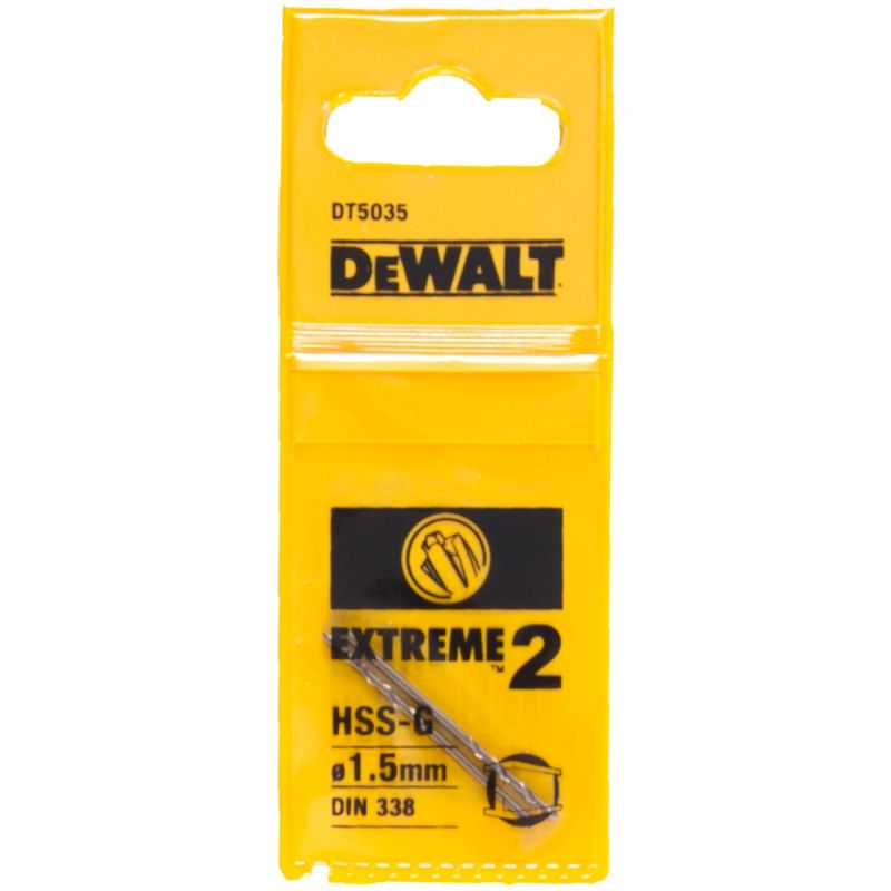 Metallipuur DeWalt Extreme2 HSS-G, DIN 338; 1,5x40 mm; 2 tk