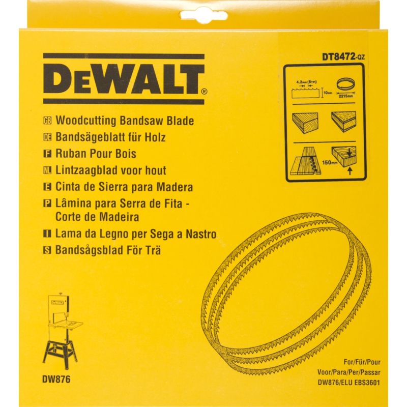 Saelint lintsaele DeWalt; 2215x10x0,4 mm; 6 TPI; 1 tk