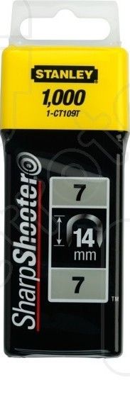 Klambrid Stanley; 14 mm, 1000 tk.; tüüp 7; tsingitud